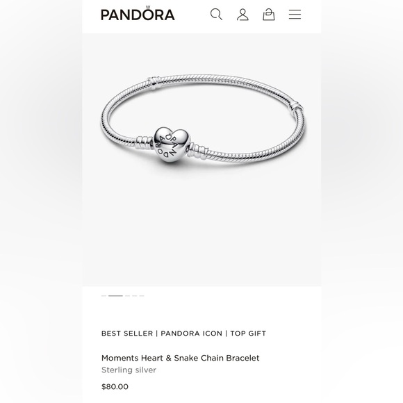 Pandora Bracelet Bundle Snake Chain + Bangle + 2 charms - Picture 15 of 16